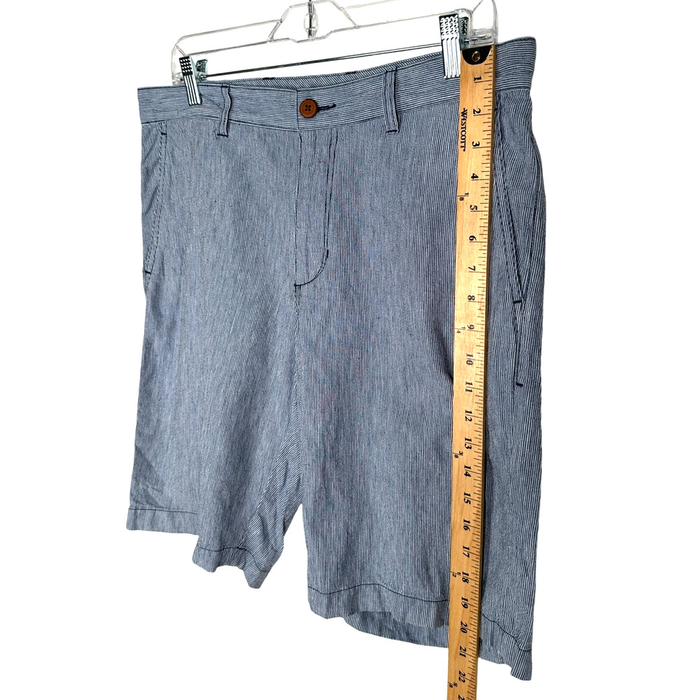Tommy Bahama 33 Stretch LINEN Cotton Beach Shorts $99 Striped Summer Navy Blue - Picture 5 of 7